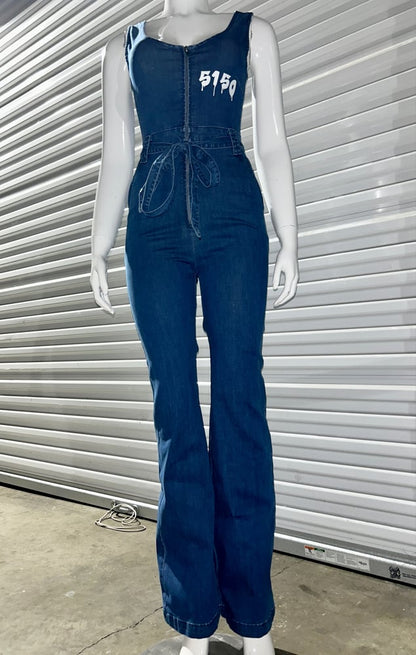 5150 Denim Tank Zip Jumpsuit