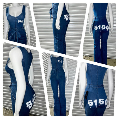 5150 Denim Tank Zip Jumpsuit